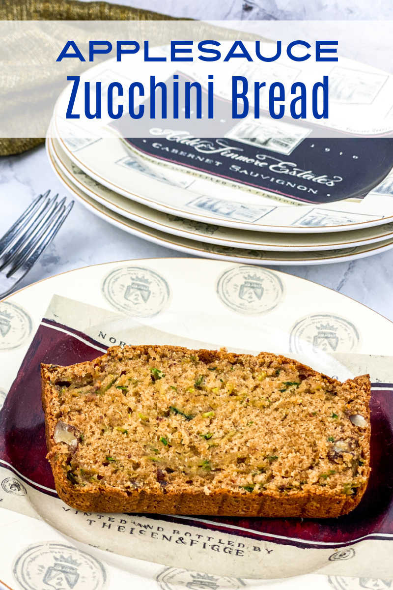 This delicious applesauce zucchini bread has pecans mixed in and on top, so you will want to bake and eat it often. 