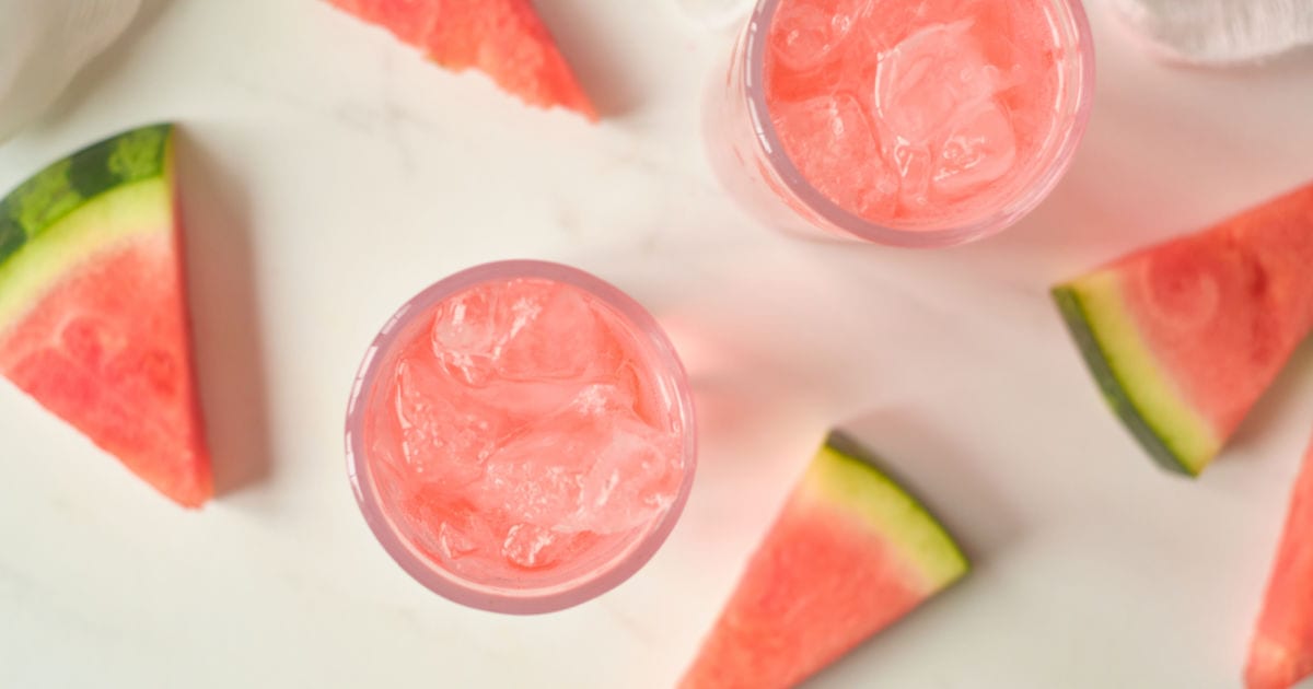 watermelon italian soda in glasses.