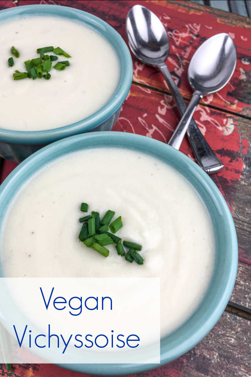 When the weather is cool hot soup is great, but when it's hot outside vegan vichyssoise cold soup is perfectly refreshing.