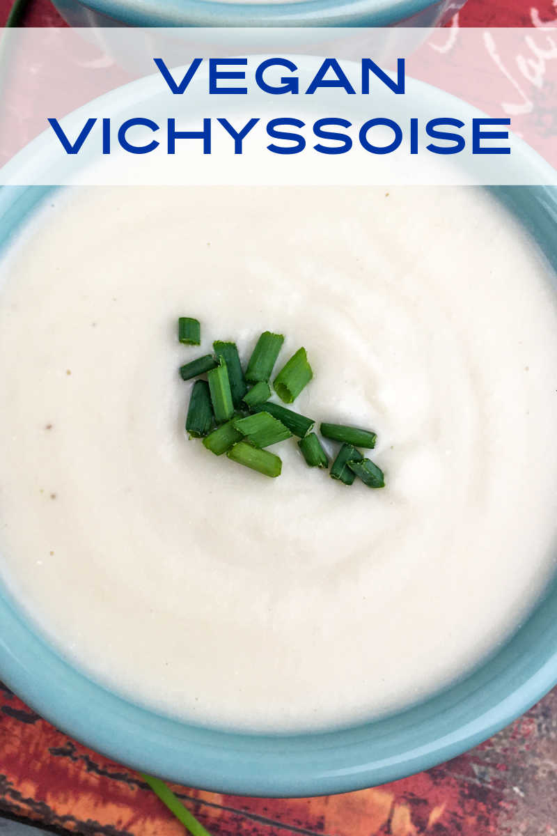 When the weather is cool hot soup is great, but when it's hot outside vegan vichyssoise cold soup is perfectly refreshing.