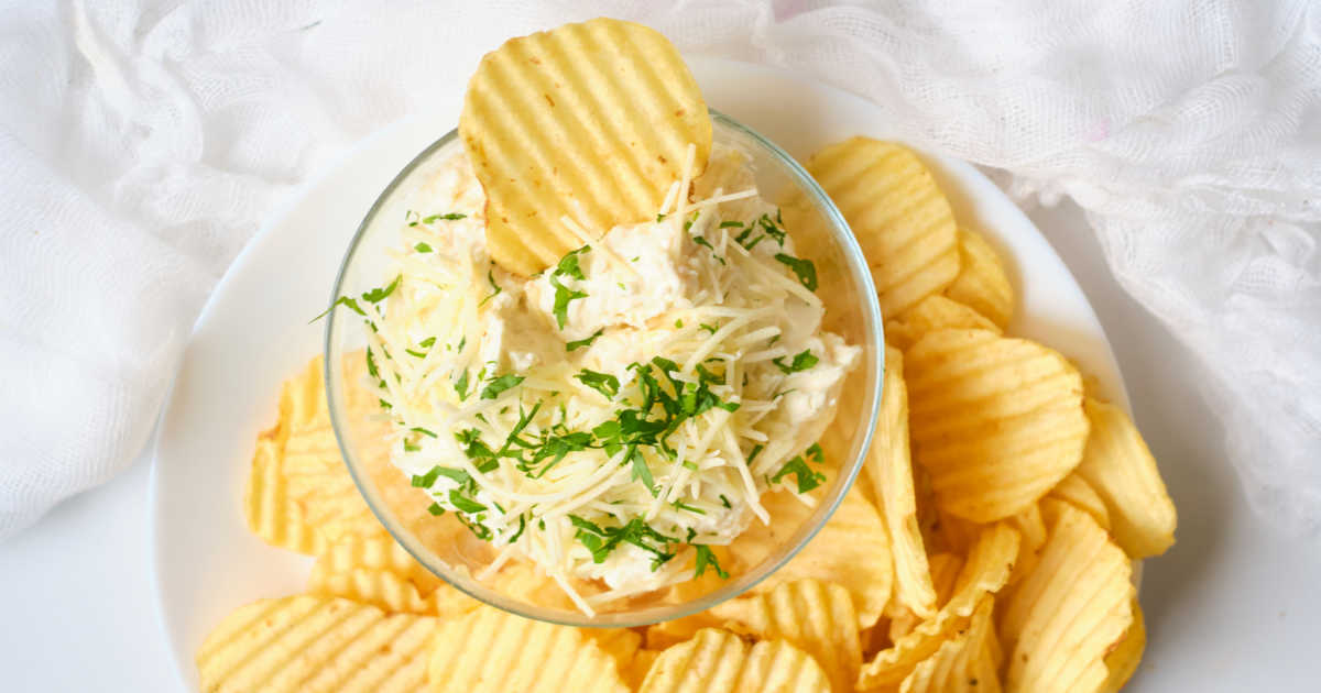 chips and parmesan dip.