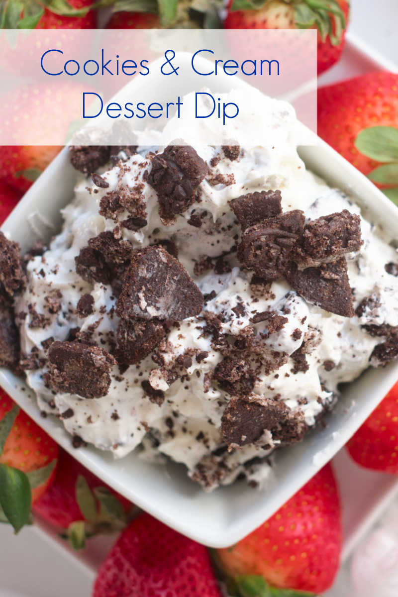 Make this easy Oreo dessert dip, so you can have delicious fun dipping strawberries into this cookies and cream treat.