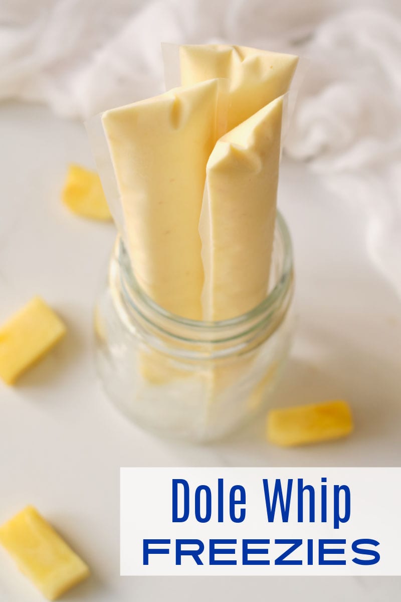 Make these fun and refreshing Dole whip freezies, when you want a pineapple treat that reminds you of Disney and Hawaii. 