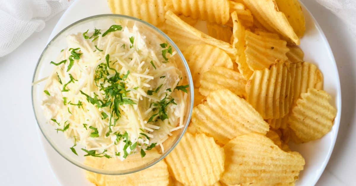 garlic parmesan chip dip.