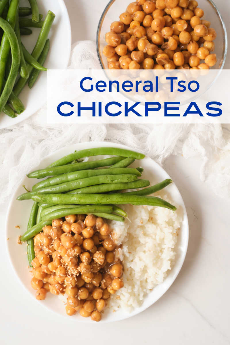 For a quick and easy vegan dinner make General Tso hoisin chickpeas, so you can serve them with rice and your favorite vegetable. 