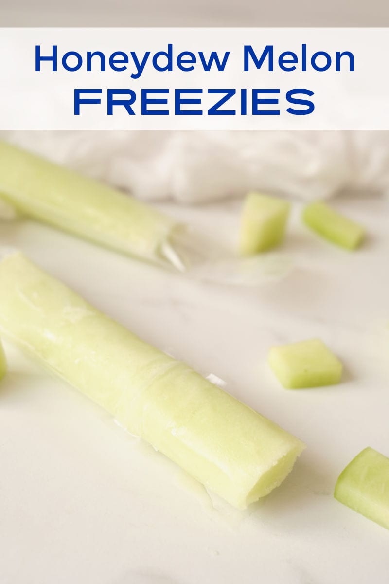 When you want an easy frozen fruit treat, enjoy a homemade honeydew melon freezie that is naturally sweet without added sugar.