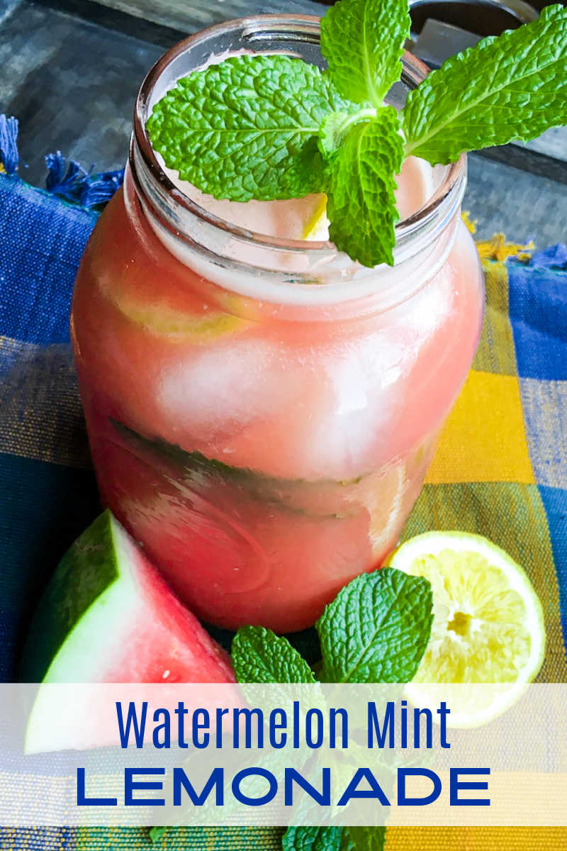 The fresh flavors of Summer are deliciously combined, when you drink this homemade watermelon mint lemonade. 