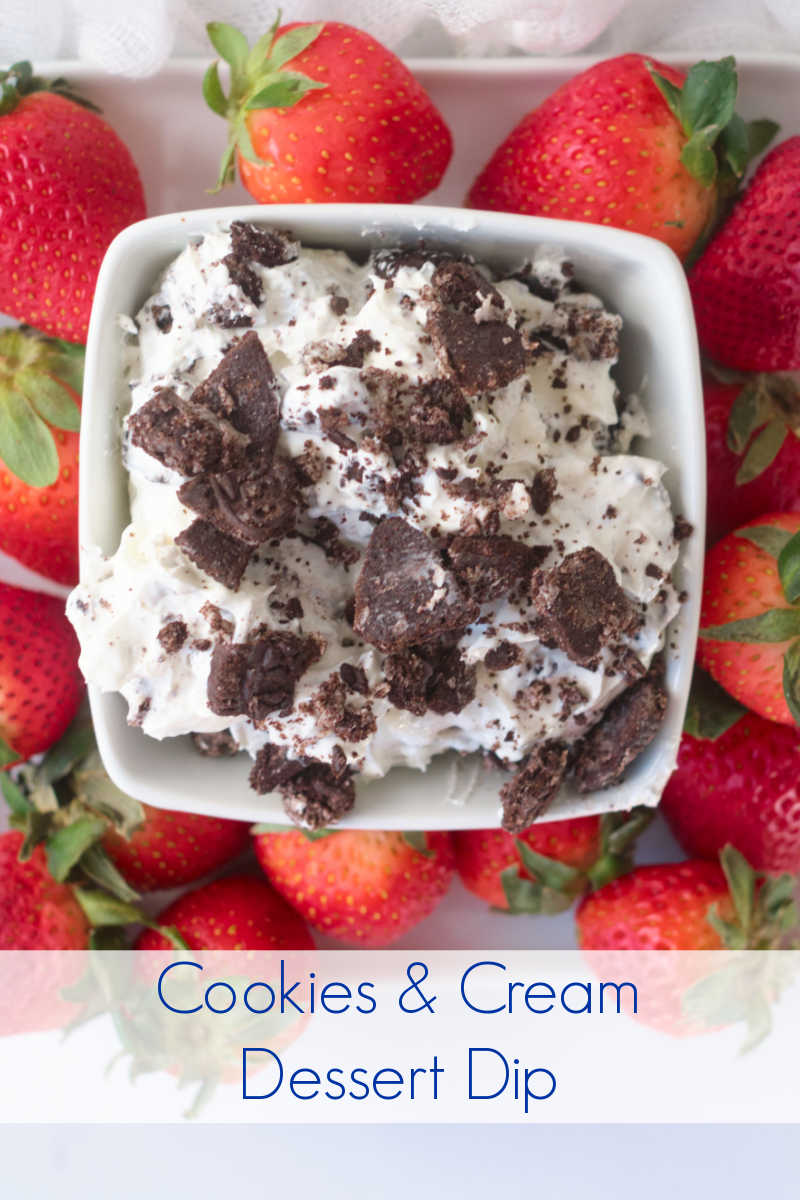 Make this easy Oreo dessert dip, so you can have delicious fun dipping strawberries into this cookies and cream treat.