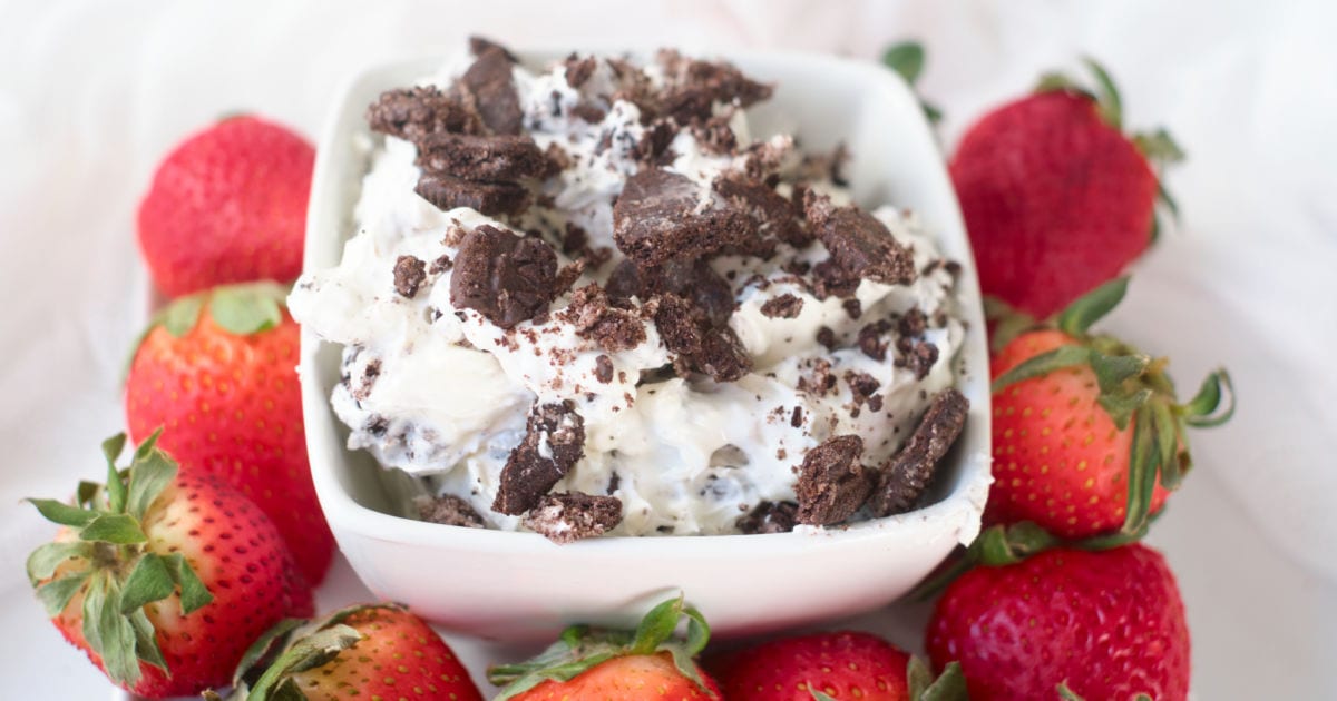 oreo dip with berries.