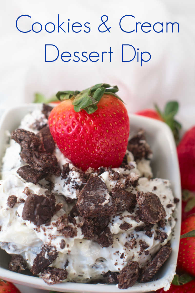 Make this easy Oreo dessert dip, so you can have delicious fun dipping strawberries into this cookies and cream treat.