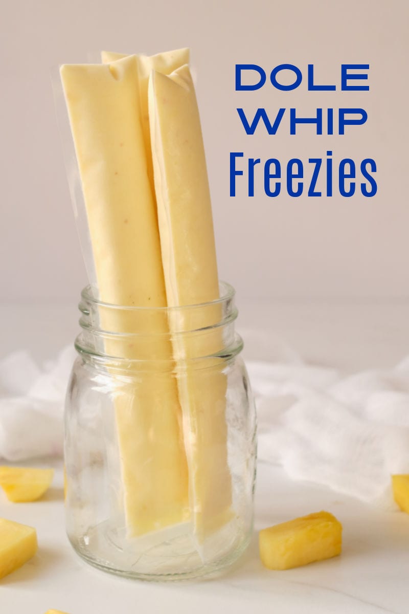 Make these fun and refreshing Dole whip freezies, when you want a pineapple treat that reminds you of Disney and Hawaii. 