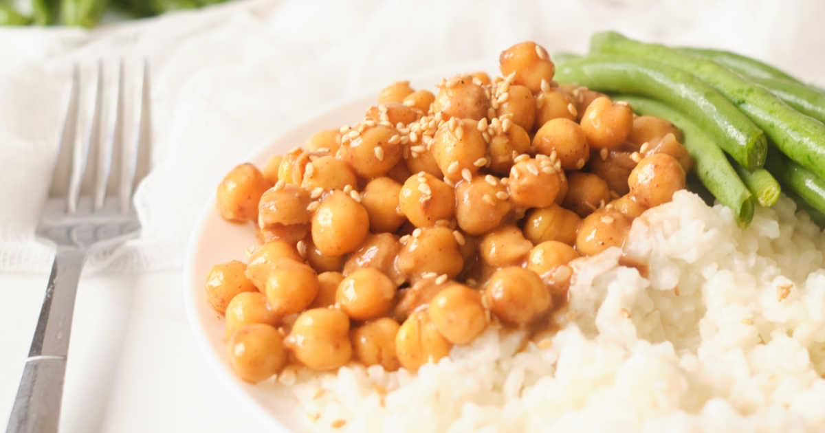 sesame hoisin chickpeas.