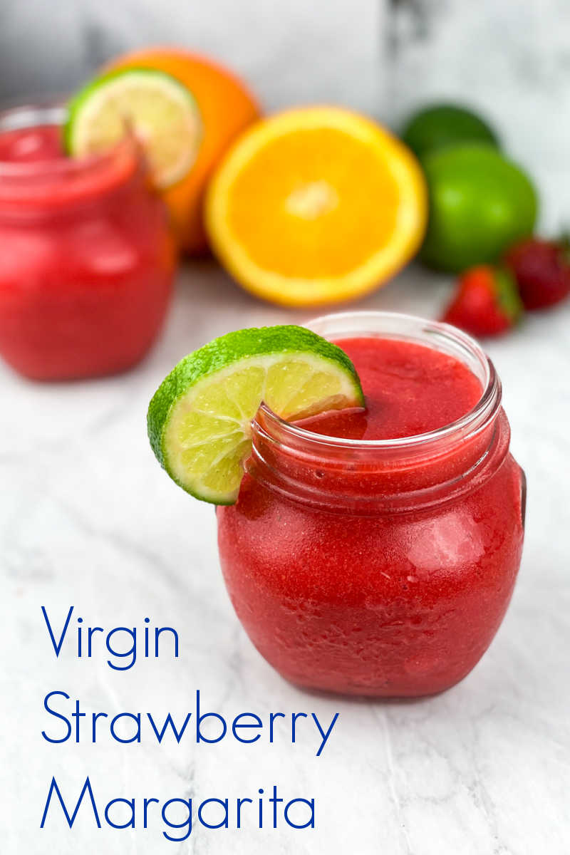 This virgin strawberry frozen margarita recipe is deliciously refreshing for the whole family, since it doesn't contain alcohol.