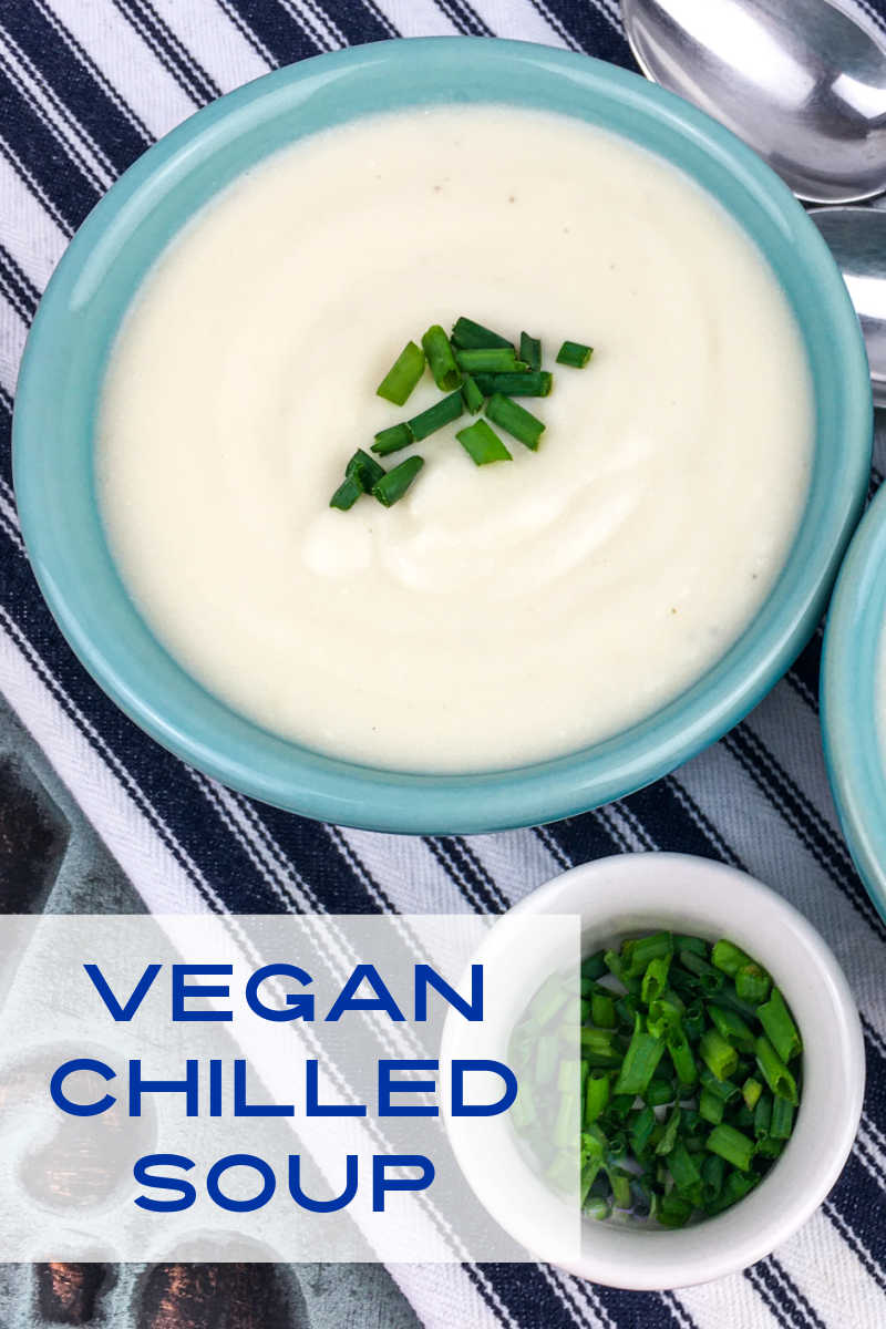 When the weather is cool hot soup is great, but when it's hot outside vegan vichyssoise cold soup is perfectly refreshing.