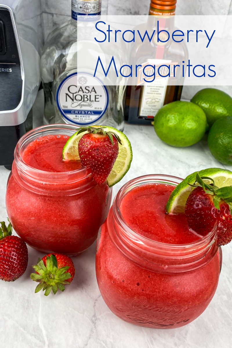 This classic strawberry margarita is just what you need for taco Tuesday or anytime you want a fruity frozen cocktail. 