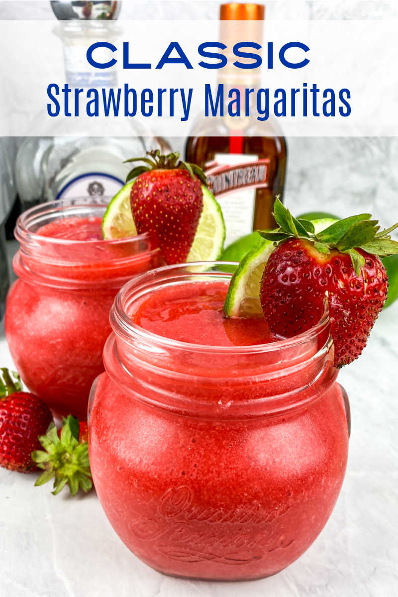 This classic strawberry margarita is just what you need for taco Tuesday or anytime you want a fruity frozen cocktail. 