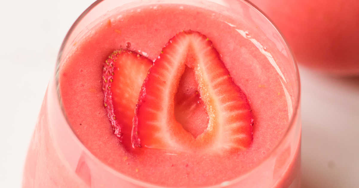 close up vegan sorbet shake.