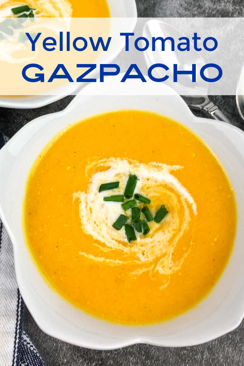 Enjoy a bowl of creamy vegan yellow tomato gazpacho, when you want a refreshing garden fresh comfort food meal. 