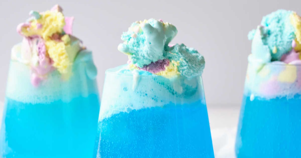 galaxy blue ice cream floats feature