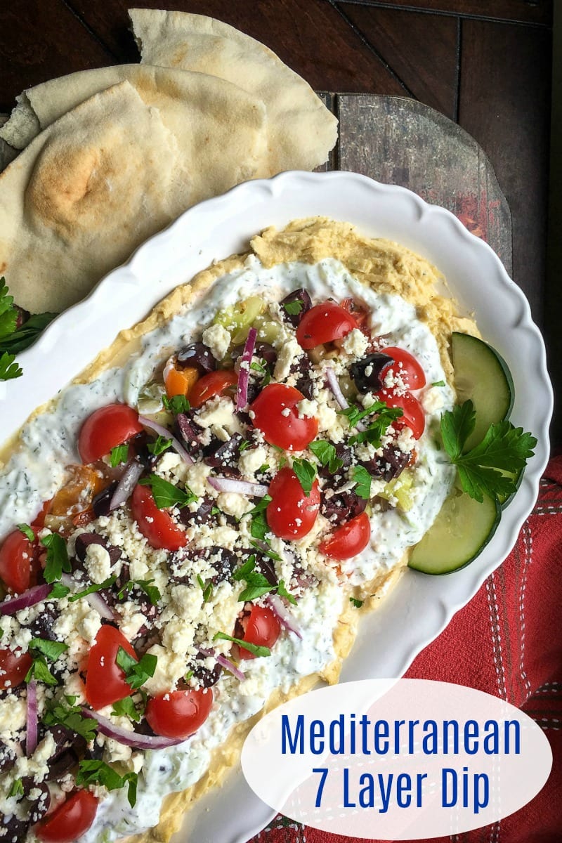 Greek 7 Layer Dip Recipe That Is Great for Parties #7LayerDip #Recipe #GreekAppetizer #MediterraneanAppetizer #LayeredDip #PartyFood