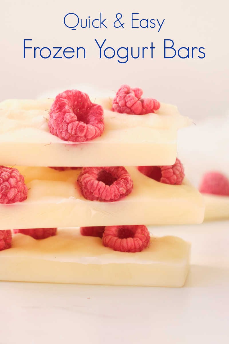 Easy Frozen Yogurt Bars Recipe with Raspberries - Mama Likes To Cook