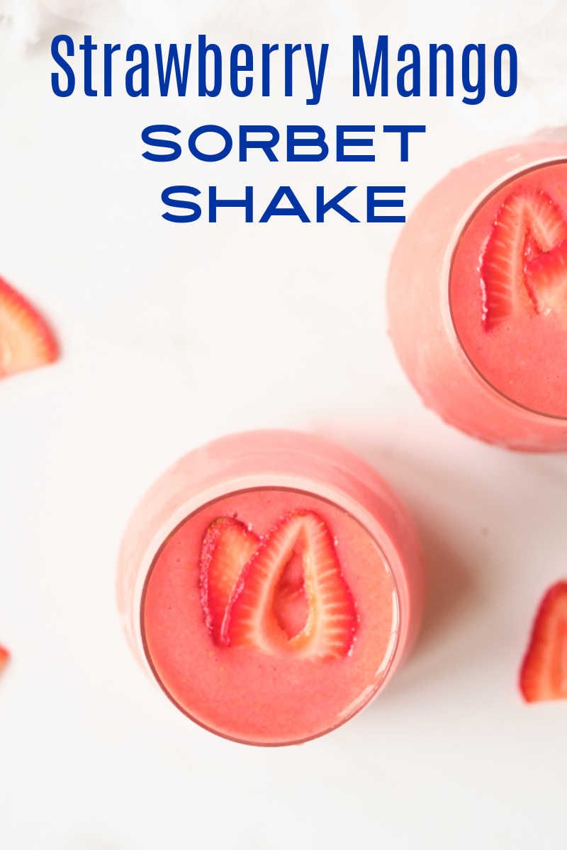 When the weather is warm, this pretty strawberry mango vegan sorbet shake is a delicious way to cool down without dairy. 