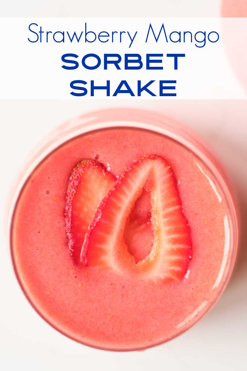 When the weather is warm, this pretty strawberry mango vegan sorbet shake is a delicious way to cool down without dairy. 