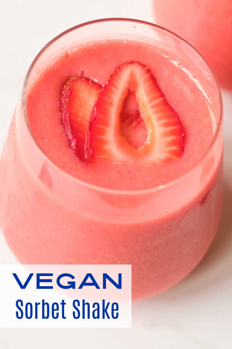 When the weather is warm, this pretty strawberry mango vegan sorbet shake is a delicious way to cool down without dairy. 