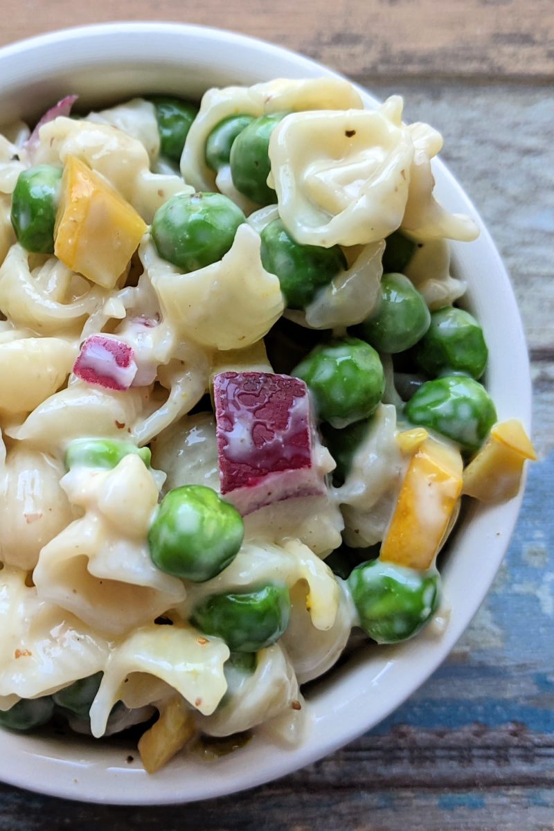 I've always loved macaroni salad with frozen peas, but these days I've changed it up a little from the classic version that my mom made. 