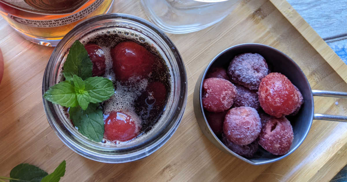 bourbon and coke cherry cocktail