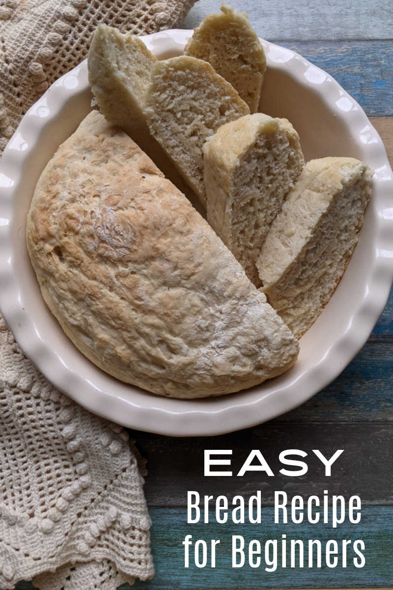 This easy bread recipe is good for beginners, and you can use a pie dish instead of a loaf pan. Follow the steps and learn how to make this simple yeast bread.