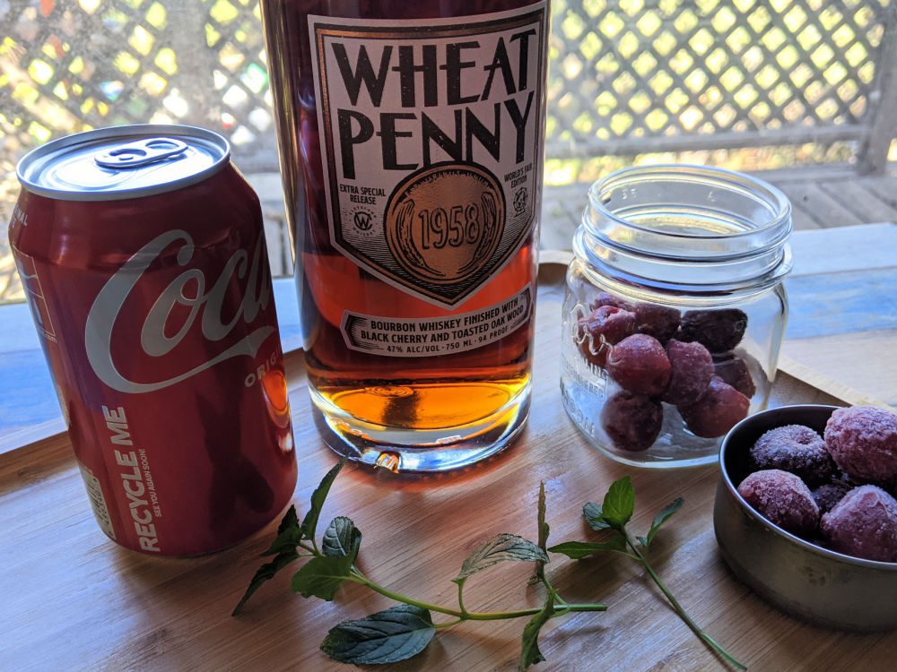 ingredients for cherry bourbon and coke