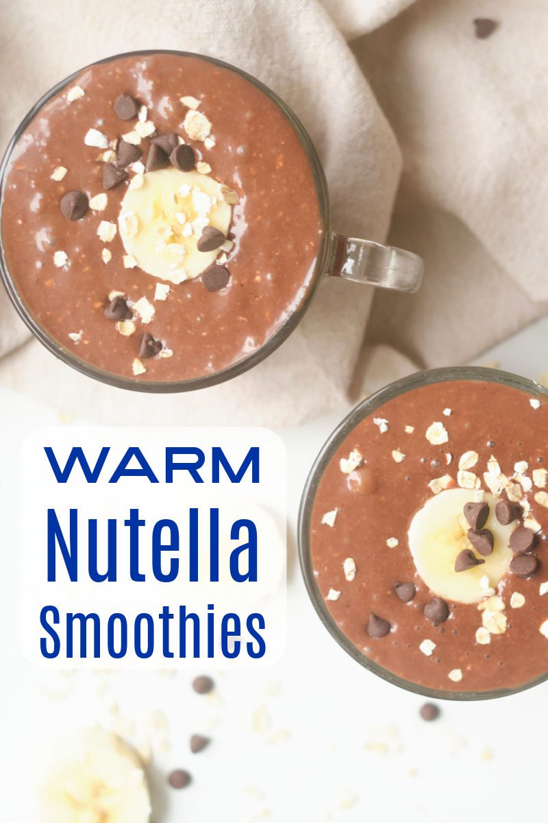 This warm Nutella smoothie recipe is sure to become a family favorite. Chocolate hazelnut spread is always amazing and the banana and oats add extra nutrition.