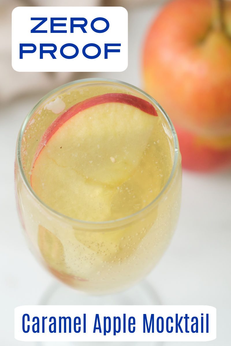 Sparkling drinks are fun! Learn how to make an easy non-alcoholic sparkling caramel apple mocktail that's perfect for kids and adults. Caramel sauce, apple juice and bubbles are the stars of this party drink.