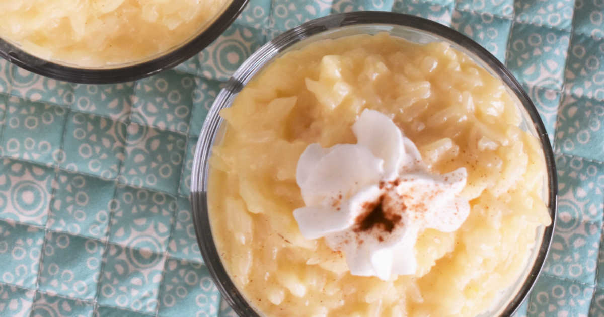 bowls of rice pudding