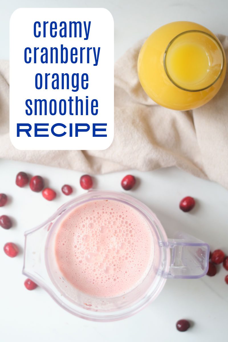 A creamy cranberry orange smoothie is a great way to start your day. It’s packed with fruit and flavored with a touch of honey and cinnamon.