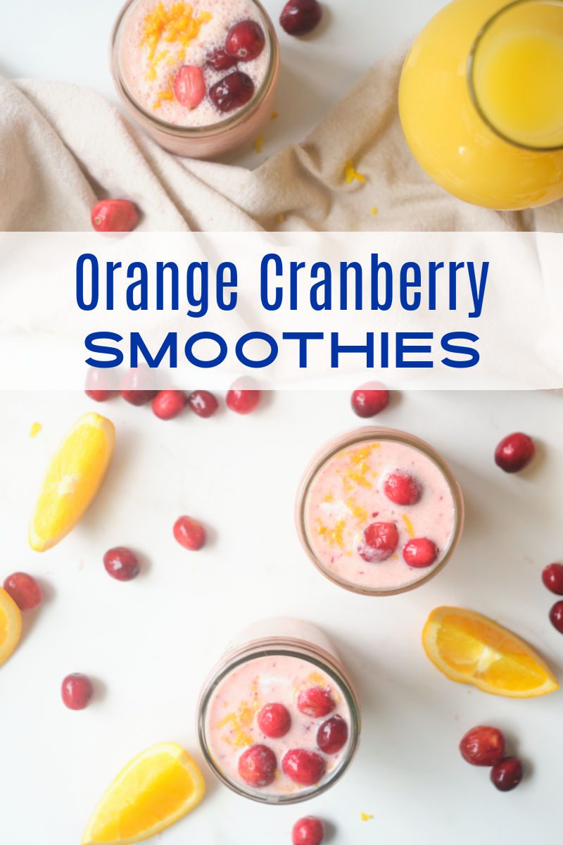 A creamy cranberry orange smoothie is a great way to start your day. It’s packed with fruit and flavored with a touch of honey and cinnamon.