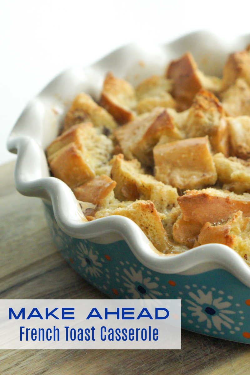 This make ahead French toast casserole recipe is amazing and easy to bake. Brown sugar, vanilla and cinnamon are baked in, which is perfect for a family brunch, a holiday gathering or an any day breakfast.