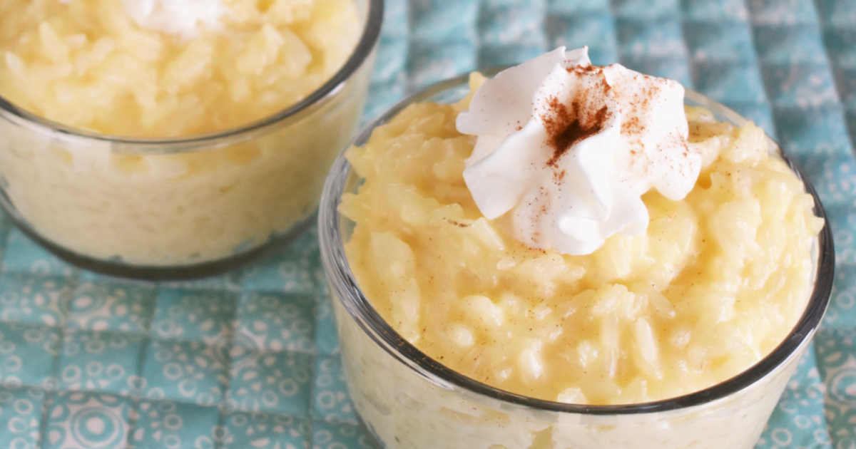 rice pudding with whipped cream