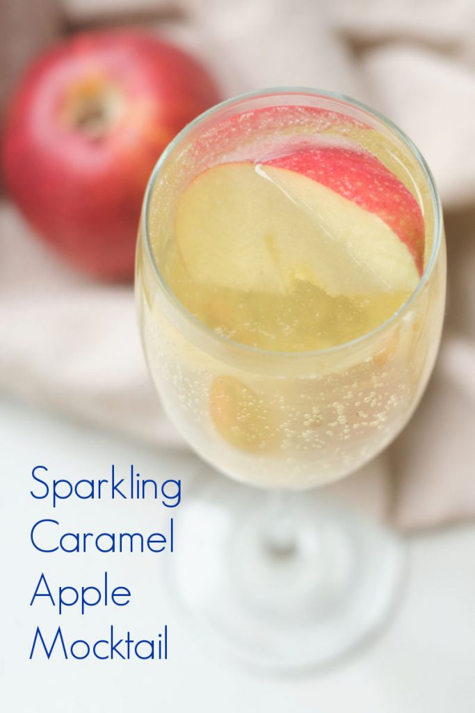 Alcohol-free Sparkling Caramel Apple Mocktail Recipe - Mama Likes To Cook