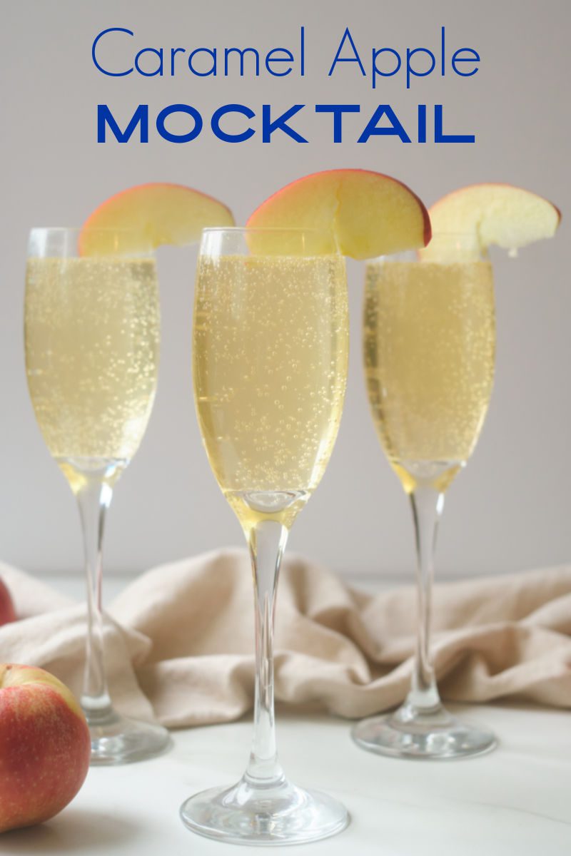 Sparkling drinks are fun! Learn how to make an easy non-alcoholic sparkling caramel apple mocktail that's perfect for kids and adults. Caramel sauce, apple juice and bubbles are the stars of this party drink.