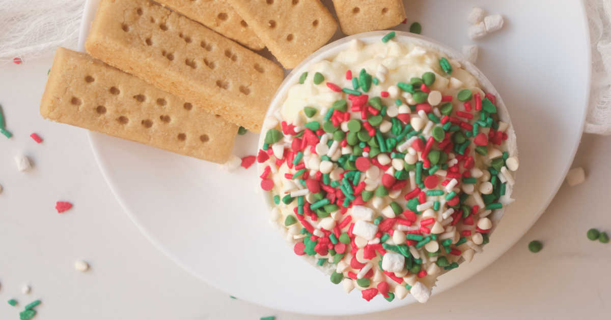 bowl of christmas cookie dip