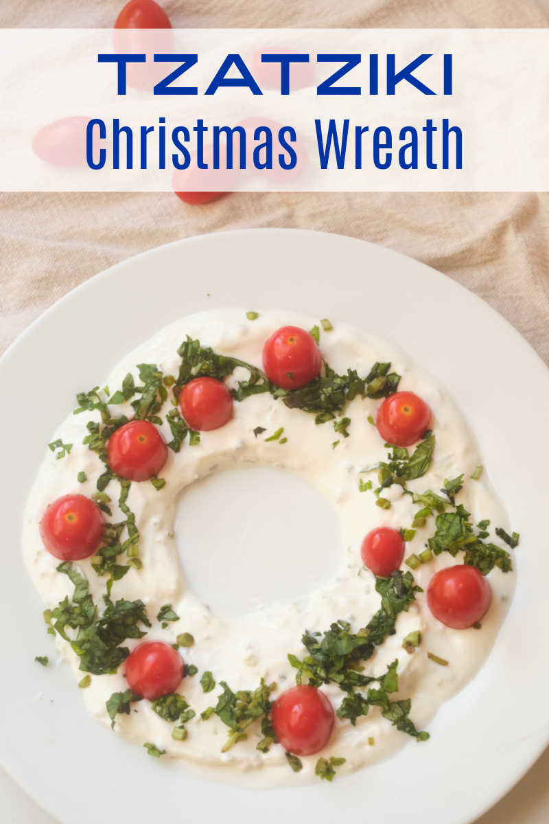 Holiday party food prep can be quick and easy, when you follow the simple instructions for my tzatziki Christmas wreath dip recipe. 