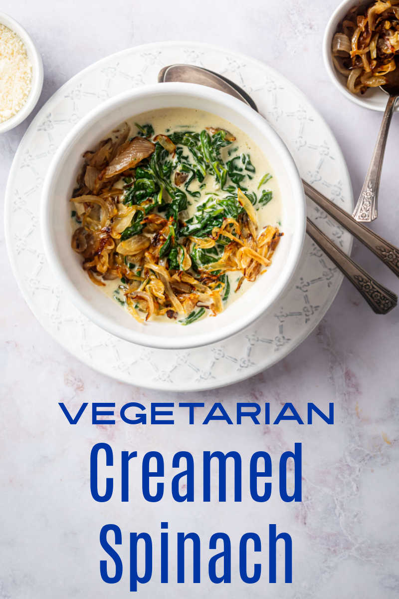 The whole family, including the picky eaters, will love to eat their vegetables, when you serve them my vegetarian creamed spinach side dish.