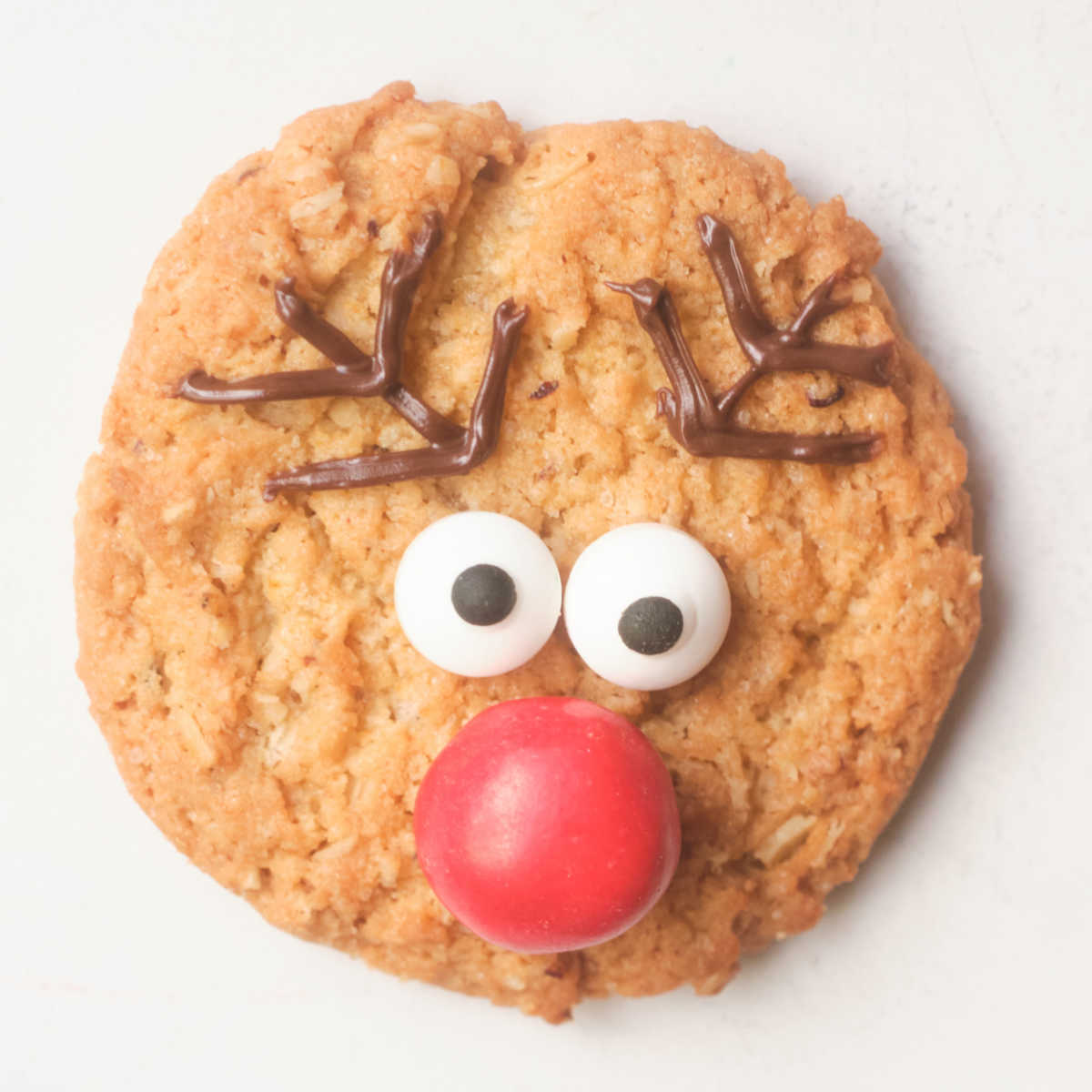 decorated reindeer cookie