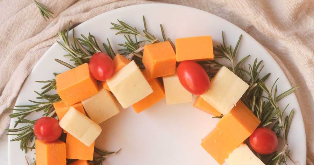 feature holiday wreath cheese plate