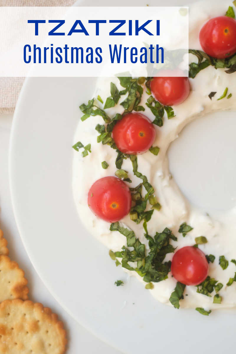 Holiday party food prep can be quick and easy, when you follow the simple instructions for my tzatziki Christmas wreath dip recipe. 