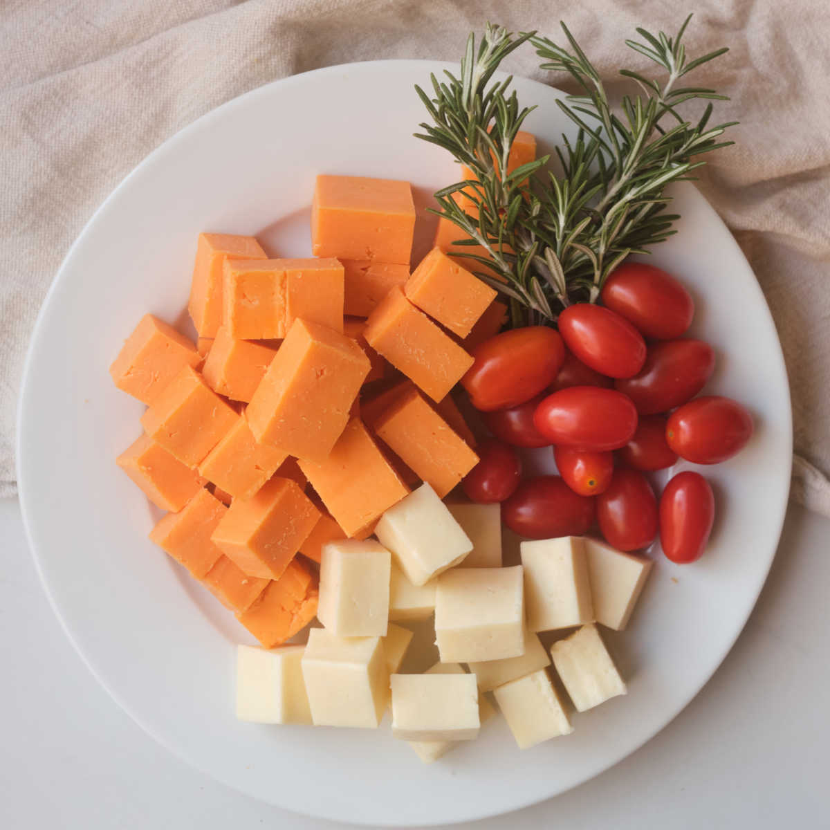 ingredients for christmas wreath cheese platter