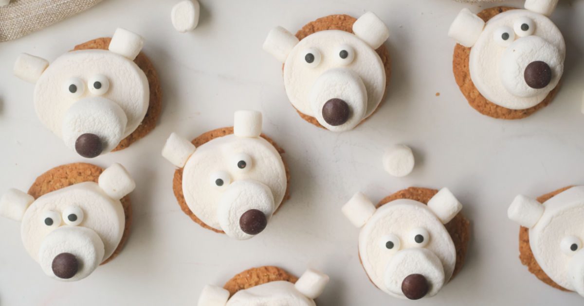 marshmallow polar bear cookies