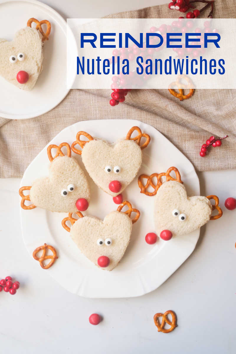 This reindeer Nutella sandwich recipe is absolutely adorable and delicious, so it is perfect to serve throughout the holiday season.